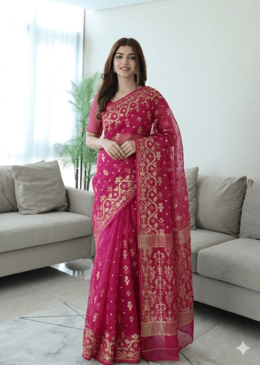 Premium 60/80 Count Handloom Jamdani - Image 2