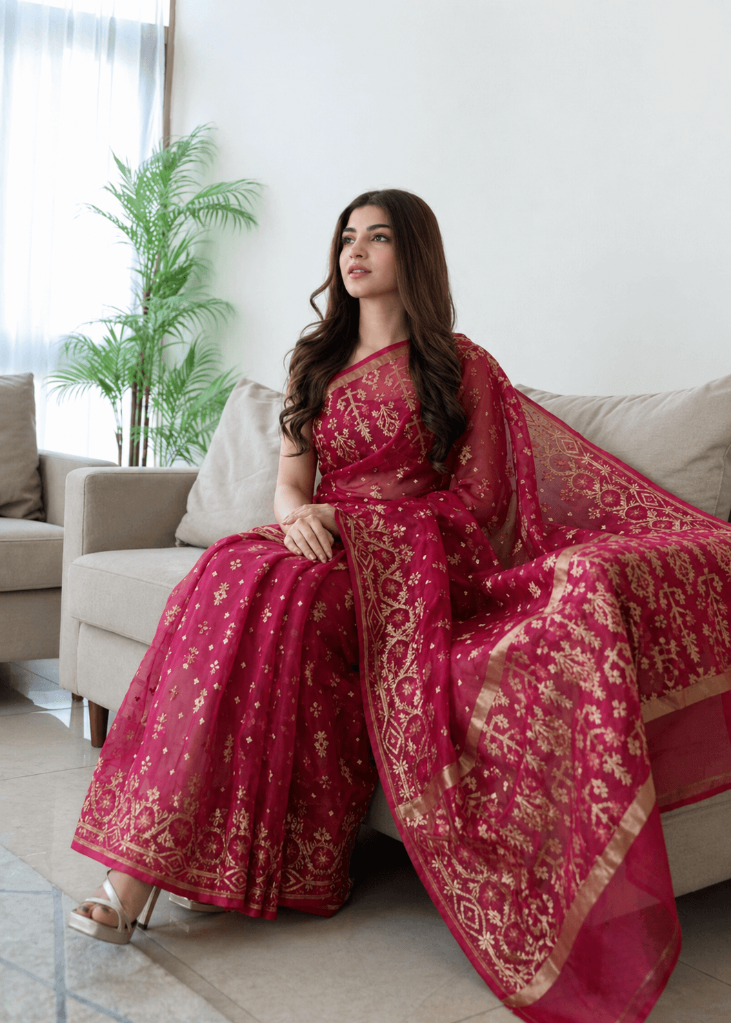 Premium 60/80 Count Handloom Jamdani - Image 3